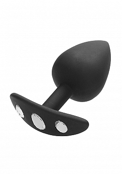Extra Large Diamond Butt Plug With Handle - Black