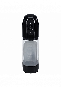 PUMPED - TechnoThrust - Masturbador Automático - Impermeable - 10 Funciones - Negro